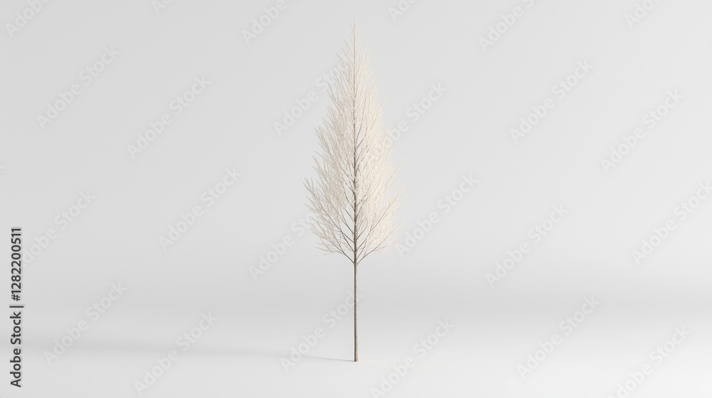 White tree, winter, minimalist, studio background, design White tree, winter, minimalist, studio background, design