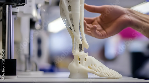 Medical Technician 3D Printing Prosthetic Limbs in Innovative Digital Manufacturing Process