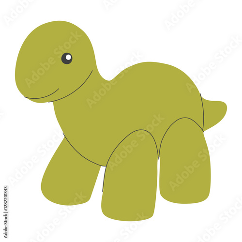 Cute plush stuffed toy, funny happy monster. Soft cuddly animal, kids kawaii adorable creature for nursery.