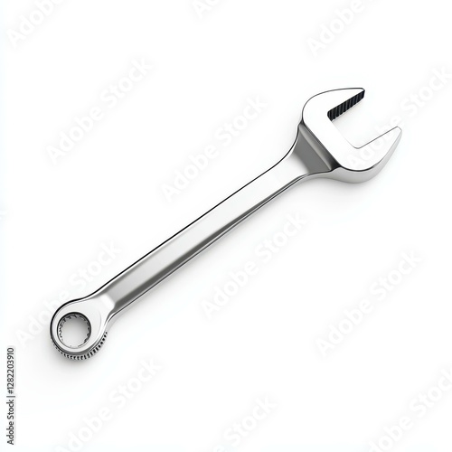 This sleek highquality wrench stands out against a crisp white backdrop, perfect for any tool enthusiasts collection. photo