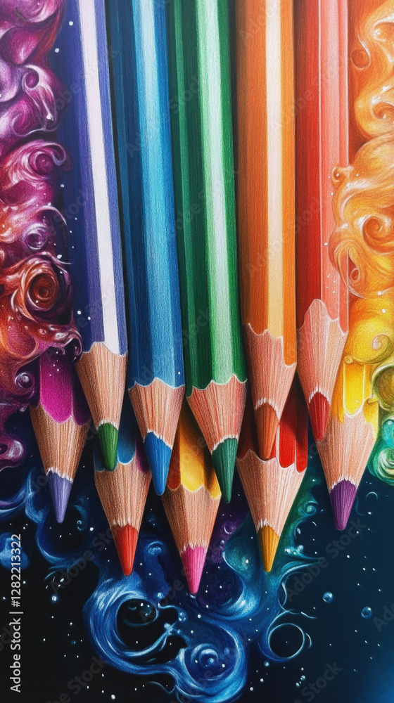 Naklejka premium Day of colored pencils