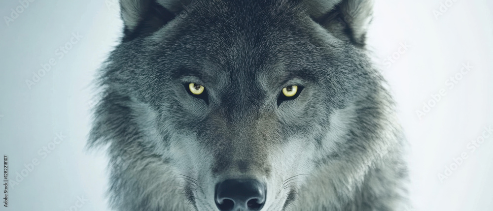 Majestic Wolf with Intense Eyes Capturing the Wild Spirit