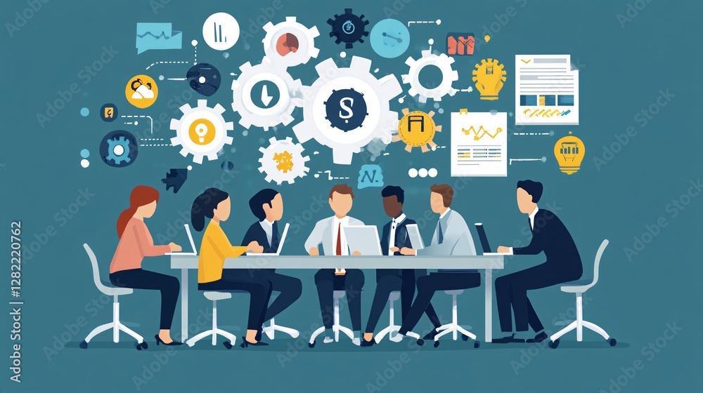 Business people having a meeting discussing business strategy and planning new ideas Business people having a meeting discussing business strategy and planning new ideas