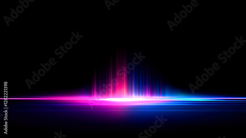 Abstract vibrant digital Speed background with glowing light streaks in Black Overlay Design 