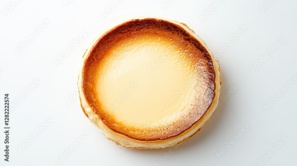 Delicious Creamy Dessert on a White Plate with Nice Golden Crust