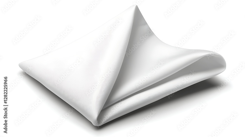 Elegantly Folded White Fabric Square Material Stylish Textile Arrangement Soft Cloth Item Interior Decoration
