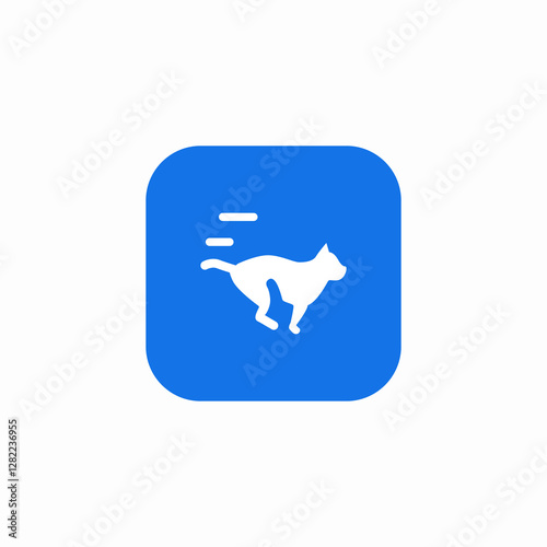 cat running icon sign vector