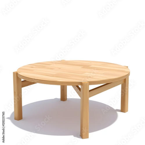 Round Wooden Coffee Table generative AI