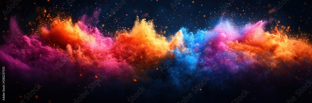 Obraz premium Holi Festival Sale Banner Design Colorful Discount Offers Creative Poster Template
