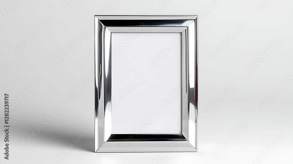 Polished Metal Frame Reflecting Light Standalone Tabletop Display Home Decor Elegant Simple Design