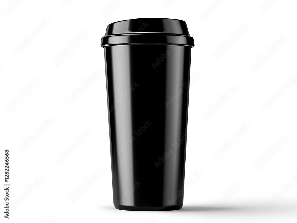 Sleek Black Tumbler Container for Beverages and Hot Drinks Sleek Black Tumbler Container for Beverages and Hot Drinks
