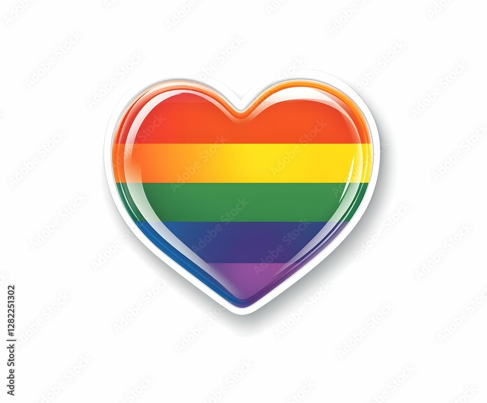Fototapeta premium Colorful heart symbol representing love and inclusivity during pride events and celebrations in various locations