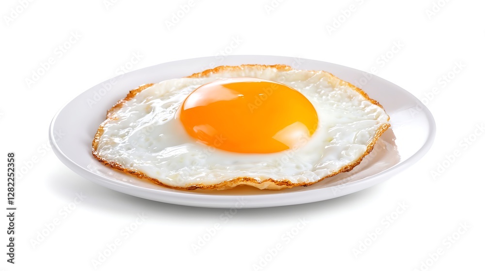 Sunny Side Up Egg Delicious Breakfast Meal on White Plate Isolated Background High Resolution Food Photography Sunny Side Up Egg Delicious Breakfast Meal on White Plate Isolated Background High Resolution Food Photography