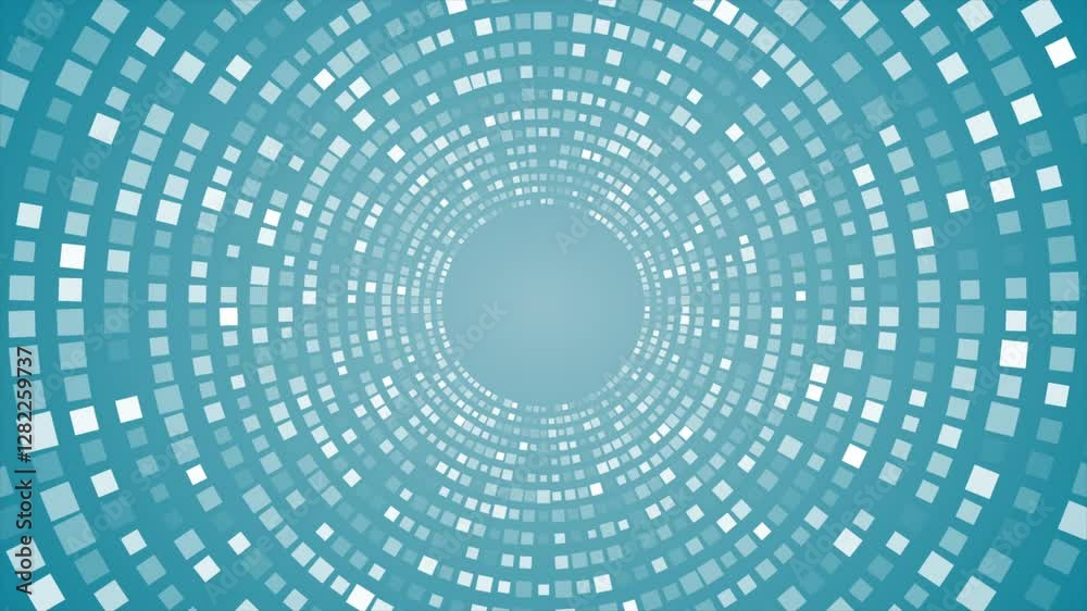 White blue small square dots abstract circular background. Seamless looping minimal technology halftone motion design. Video animation Ultra HD 4K 3840x2160 White blue small square dots abstract circular background. Seamless looping minimal technology halftone motion design. Video animation Ultra HD 4K 3840x2160