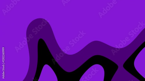 Abstract, minimalist design composed of flowing purple layers with black negative space for contrast.
