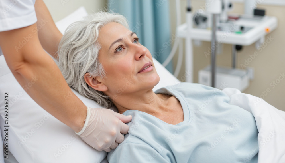 Obraz premium Patient receiving care in hospital room