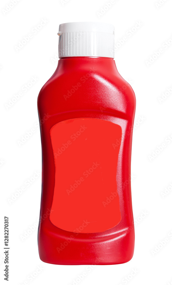 Tomato sauce bottle close up Tomato sauce bottle close up