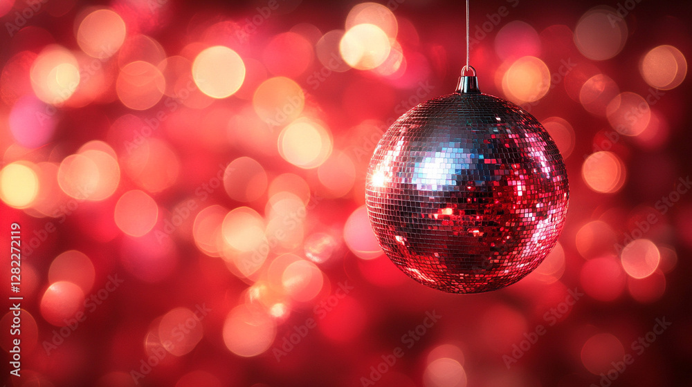 Fototapeta premium vibrant disco-style background radiating energy with a modern, clean, and bright tone. Blurred effects create depth, with empty space on the side for text or design elements