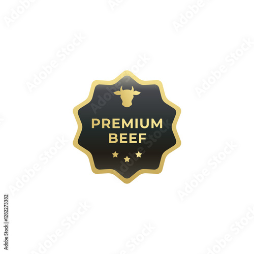Premium beef stamp label vector isolated EPS. Best Premium beef label for product packaging design element. Elegant Premium beef label for packaging design element.