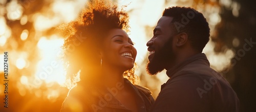Sunset Park Couple's Embrace, Golden Hour
