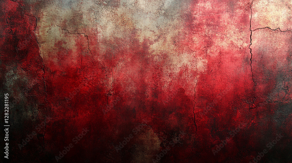 Fototapeta premium A sanded red abstract background with a grainy texture conveys warmth, passion, and modern sophistication. The textured surface adds depth, symbolizing energy, creativity, and contemporary design
