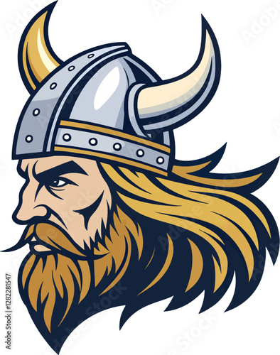 angry viking logo mascot design on white