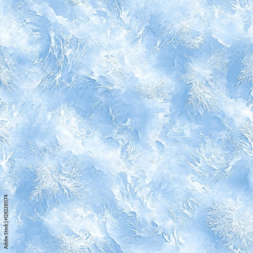 Wallpaper Mural Seamless texture of frozen snow-covered ground, soft white and blue hues Torontodigital.ca
