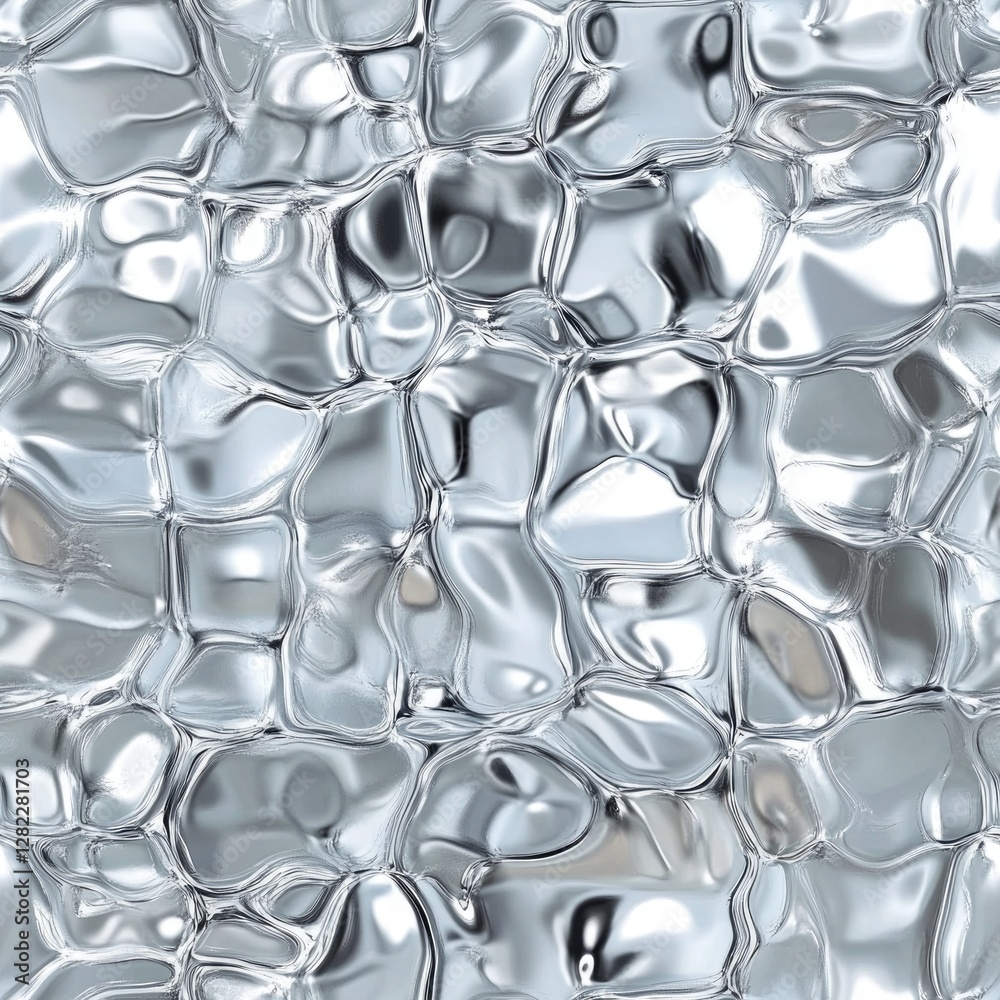 Seamless texture of polished aluminum, smooth reflective silver surface with slight imperfections