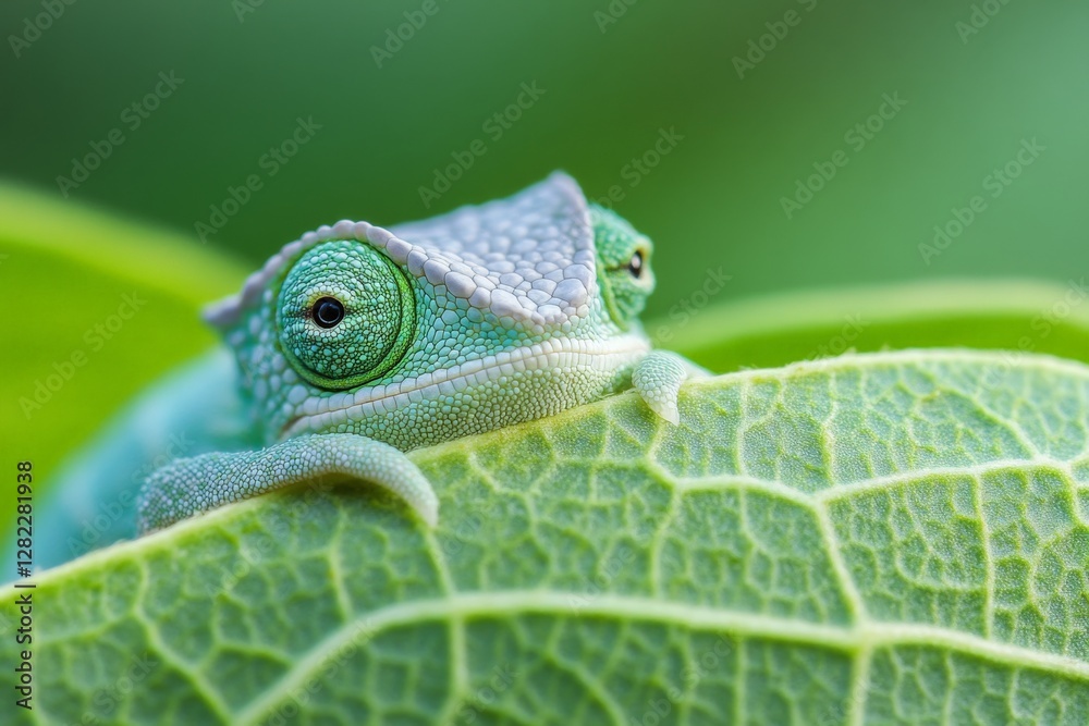 Bright green frog resting on a vibrant leaf in a natural setting during daylight hours