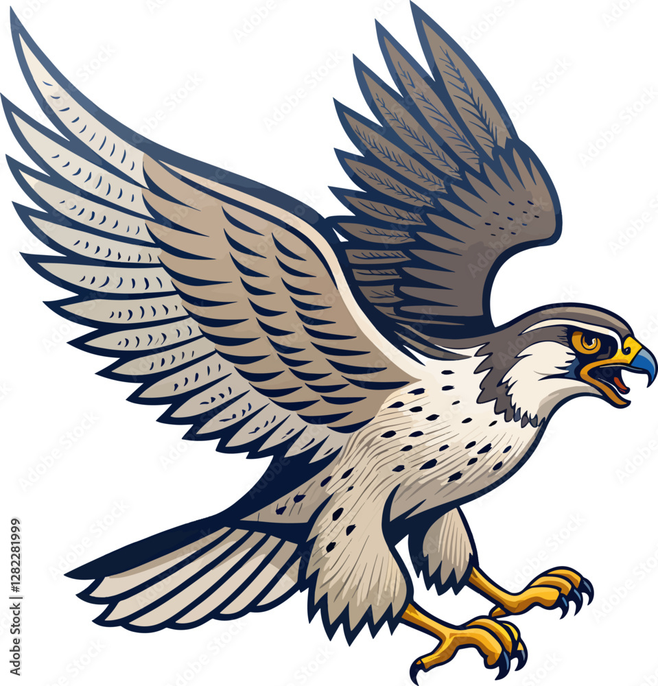 Fototapeta premium falcon logo mascot design on white