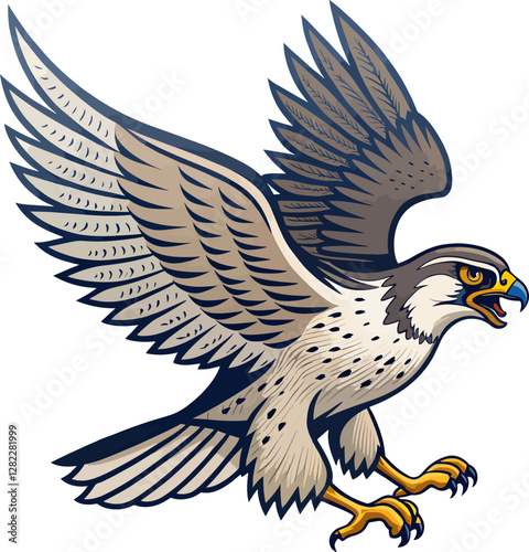 falcon logo mascot design on white