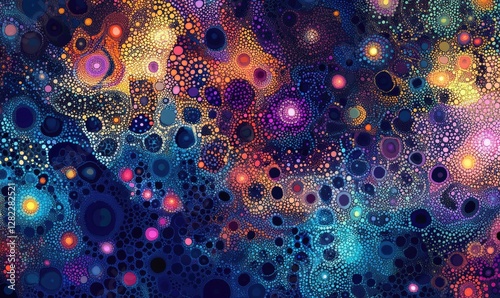 Wallpaper Mural A colorful abstract painting with many small dots and circles Torontodigital.ca