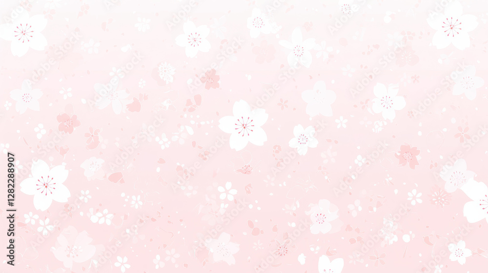 Soft Pink Floral Background with Delicate Blossom Designs Soft Pink Floral Background with Delicate Blossom Designs