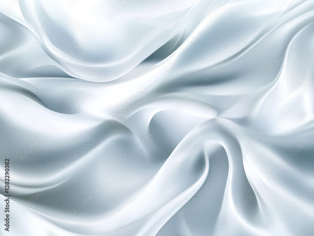 Fototapeta premium Abstract White Fabric With Soft Folds and Highlights in a Smooth Wave Pattern