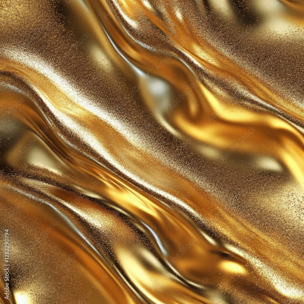 Fluid gold textures abstract art digital design vibrant environment close-up view luxury concept for seo impact