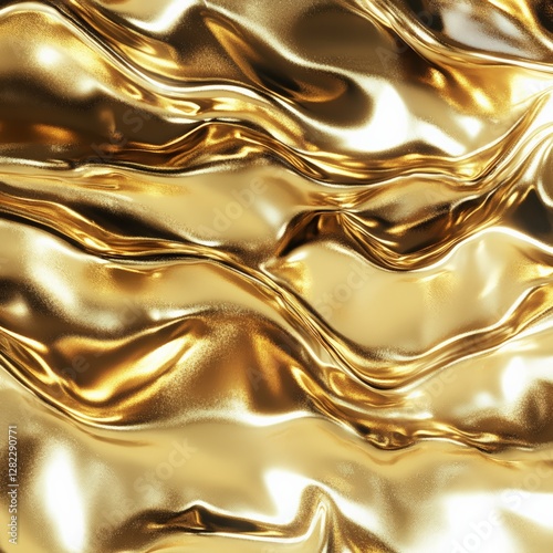 Golden waves reflecting light studio abstract image luxurious environment close-up beauty and elegance
