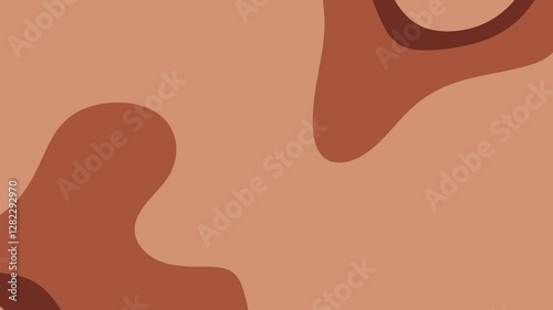 Abstract geometric design with overlapping, curved shapes in various warm, earthy tones.
