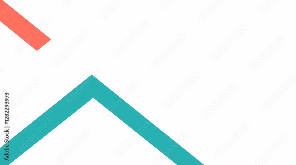 A minimalist graphic design featuring a clean white background, showcasing a bold geometric pattern in vibrant teal and coral hues, with sharp lines and a modern aesthetic. A minimalist graphic design featuring a clean white background, showcasing a bold geometric pattern in vibrant teal and coral hues, with sharp lines and a modern aesthetic.