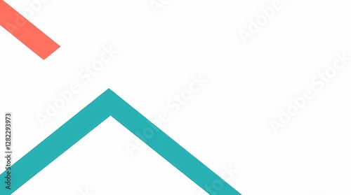 Free Download A minimalist graphic design featuring a clean white background, showcasing a bold geometric pattern in vibrant teal and coral hues, with sharp lines and a modern aesthetic. - GFXLoad