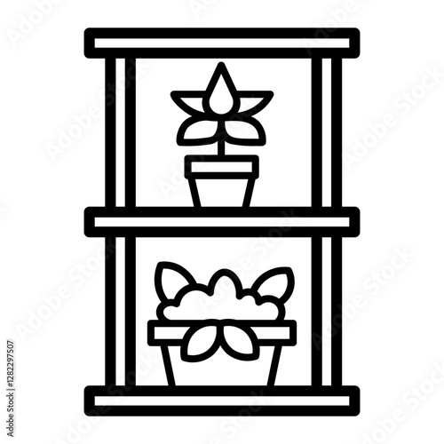 flower shelf Line Icon