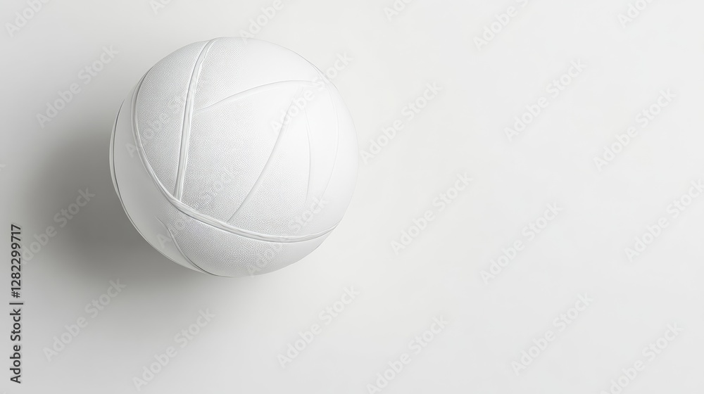 Minimalist volleyball ball mockup, empty white surface with realistic texture, isolated top view on a clean background. Minimalist volleyball ball mockup, empty white surface with realistic texture, isolated top view on a clean background.