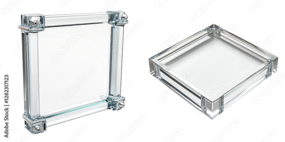 Clear Glass Box with Unique Edges and Modern Design Elements Clear Glass Box with Unique Edges and Modern Design Elements