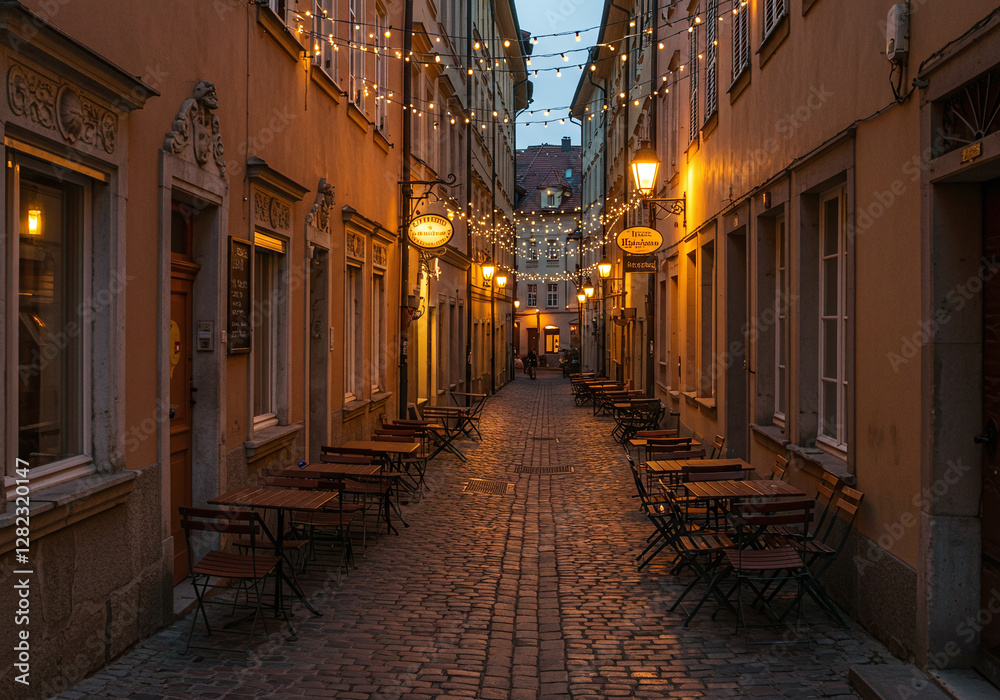 Fototapeta premium narrow street at night