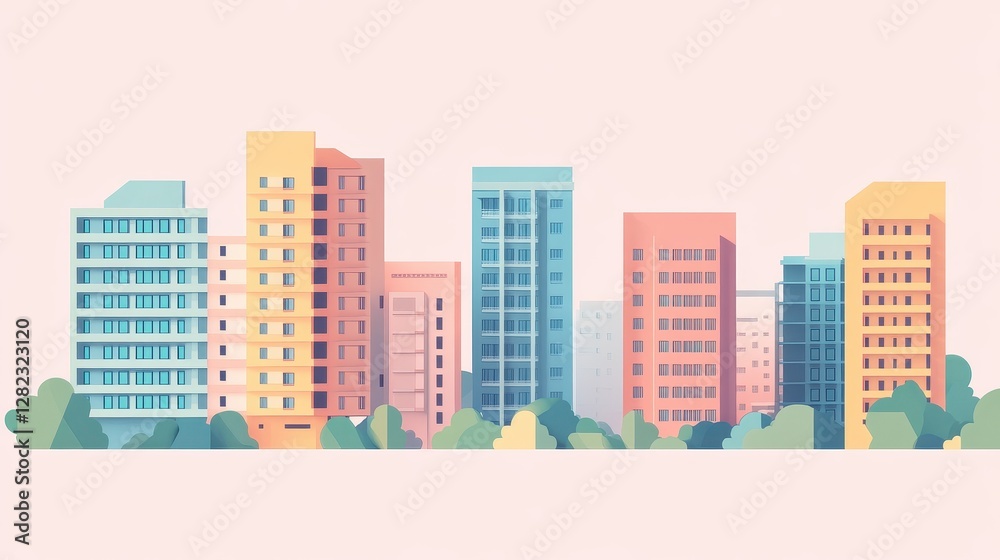 Real estate investment infographic flat design side view property market theme animation colored pastel. Real estate investment infographic flat design side view property market theme animation colored pastel.