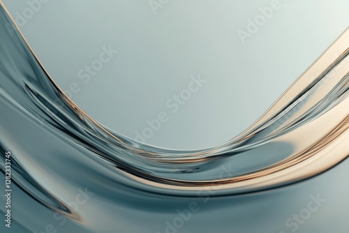 Abstract smooth wavy transparent shape on gradient background