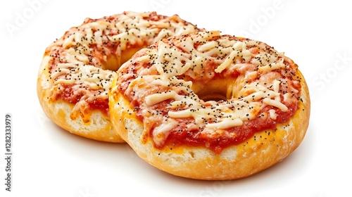 Irresistible Mashup Pizza Bagel - Featuring a Soft Bagel with Tangy Pizza Sauce and Cheese, Baked to Satisfy Your Cravings