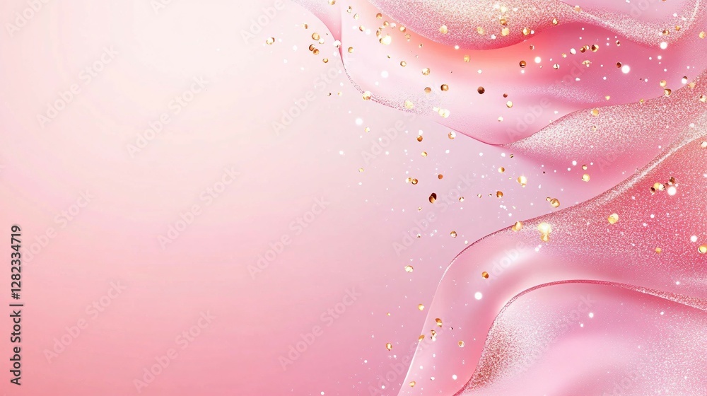Pink Fabric Draped With Gold Confetti Creates A Beautiful Scene Pink Fabric Draped With Gold Confetti Creates A Beautiful Scene