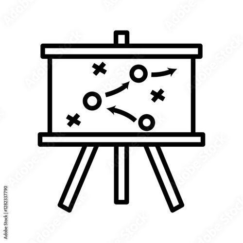 soccer tactics icon on white background