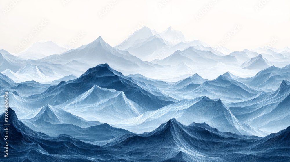 Fototapeta Blue Mountain Landscape Panoramic View of Mountain Ranges Nature Scenery