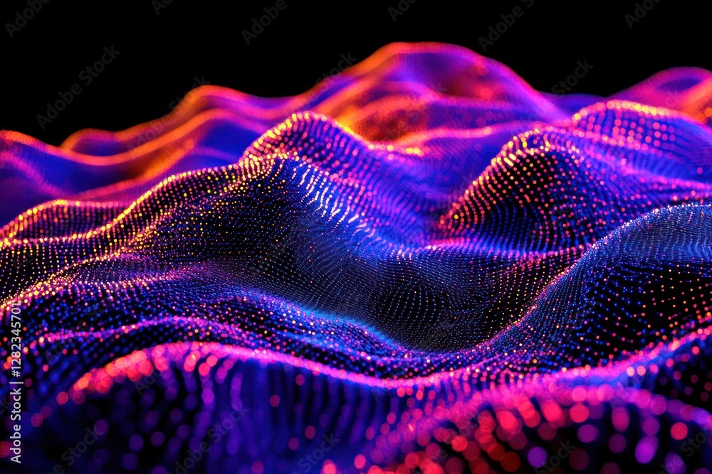 Abstract colorful data wave, digital landscape, technology background, for website design Abstract colorful data wave, digital landscape, technology background, for website design